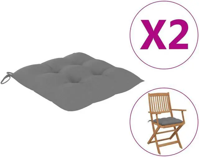 Main image of vidaXL Chair Cushion 2 Pcs Outdoor Patio Seat Cushion Pad Gray Oxford Fabric
