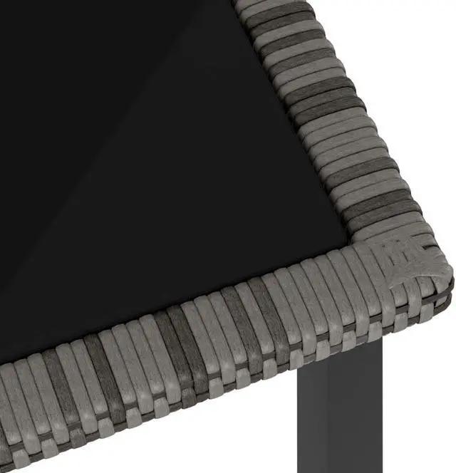 Alt view image 5 of 7 - vidaXL Patio Dining Set 7 Piece Outdoor Table and Chair Set Poly Rattan Gray
