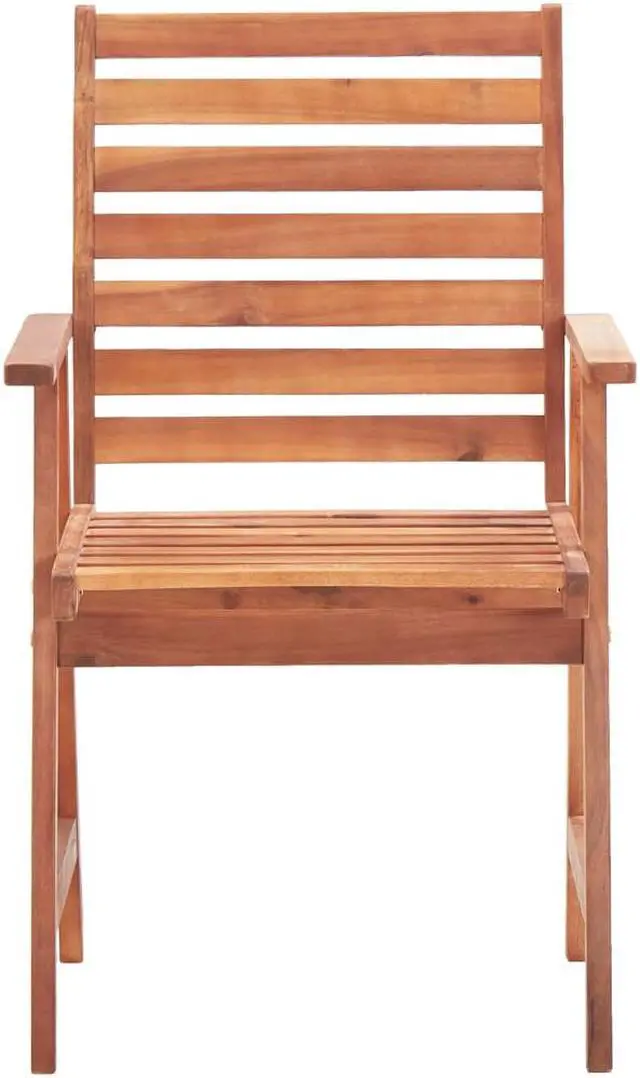 Alt view image 4 of 7 - vidaXL Patio Dining Chairs 2 Pcs Outdoor Chair with Cushions Solid Wood Acacia