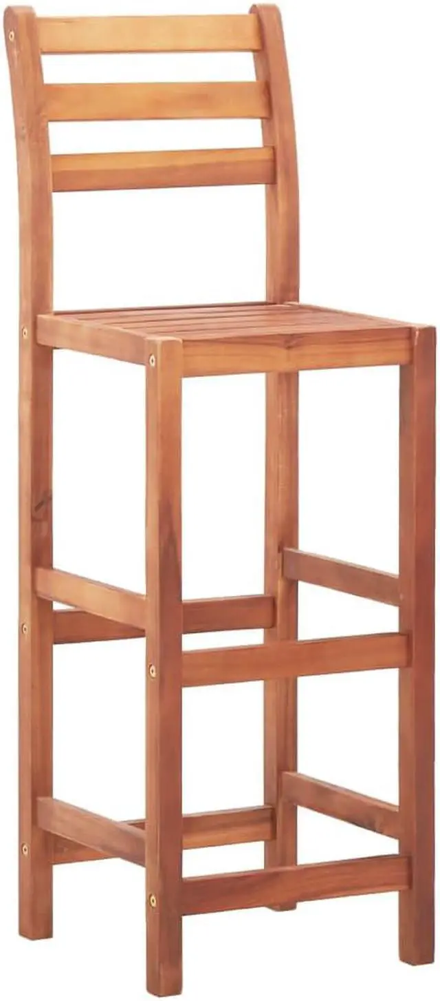 Alt view image 2 of 13 - vidaXL Bar Stools Bar Seats Counter Height Island Stools 2 Pcs Solid Acacia Wood