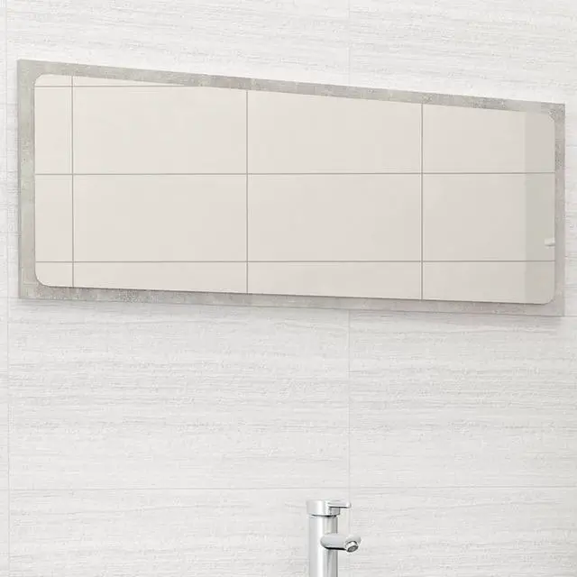 Main image of vidaXL Mirror Wall Mounted Rectangular Bath Mirror Concrete Gray Engineered Wood