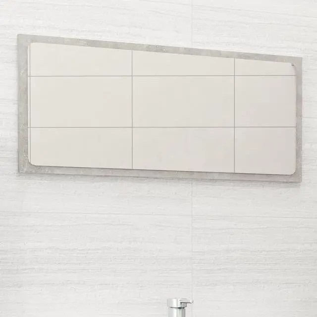 Main image of vidaXL Mirror Wall Mounted Rectangular Bath Mirror Concrete Gray Engineered Wood