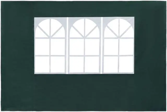 Alt view image 2 of 8 - vidaXL Party Tent Sidewall 2 Pcs Patio Canopy Sidewall with Windows PE Green