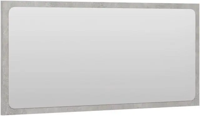 Alt view image 3 of 11 - vidaXL Mirror Wall Mounted Rectangular Bath Mirror Concrete Gray Engineered Wood