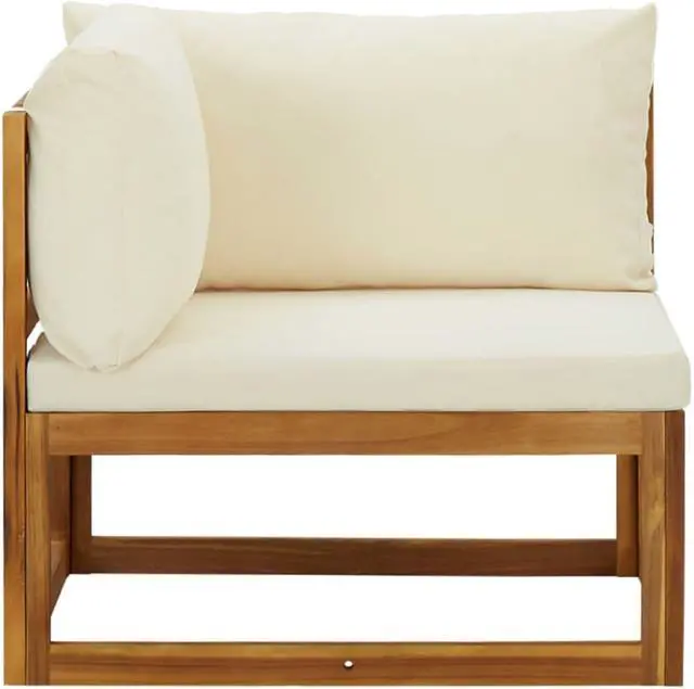 Alt view image 5 of 12 - vidaXL Sectional Corner Sofas 2 pcs with Cushions Cream White