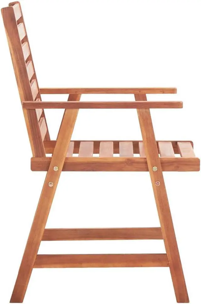 Alt view image 5 of 7 - vidaXL Patio Dining Chairs 2 Pcs Outdoor Chair with Cushions Solid Wood Acacia