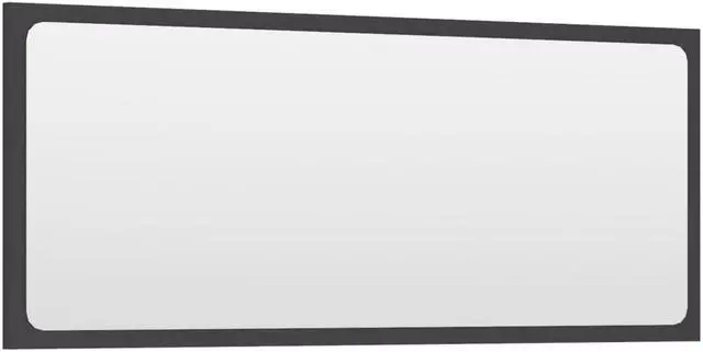 Alt view image 3 of 11 - vidaXL Mirror Vanity Mirror Wall Mounted Bath Mirror Gray Engineered Wood