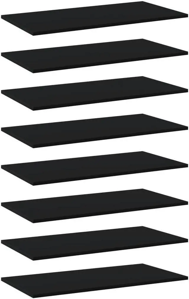 Main image of vidaXL Floating Shelf Wall Mounted Bookshelf Board 8 Pcs Black Engineered Wood