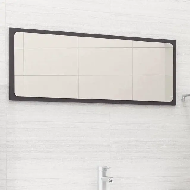 Main image of vidaXL Mirror Vanity Mirror Wall Mounted Bath Mirror Gray Engineered Wood
