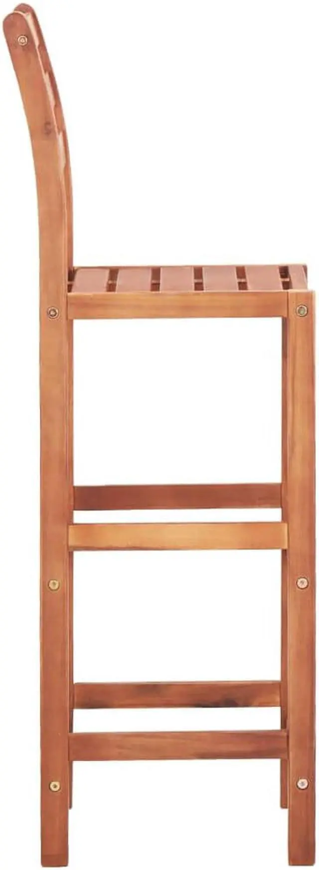 Alt view image 4 of 13 - vidaXL Bar Stools Bar Seats Counter Height Island Stools 2 Pcs Solid Acacia Wood