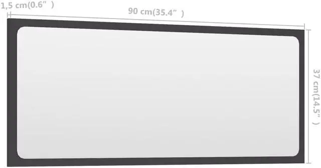 Alt view image 5 of 11 - vidaXL Mirror Vanity Mirror Wall Mounted Bath Mirror Gray Engineered Wood