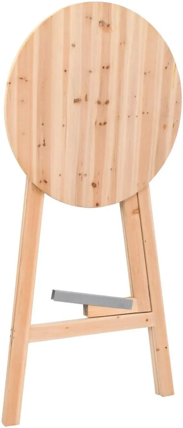 Alt view image 3 of 14 - vidaXL Solid Fir Wood Foldable Bar Table Bistro Stand Pub Breakfast Table