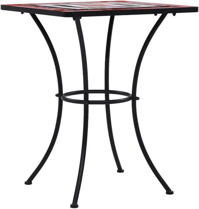 Alt view image 2 of 14 - vidaXL Mosaic Table Outdoor Side Table Garden Table Ceramic Terracotta and White