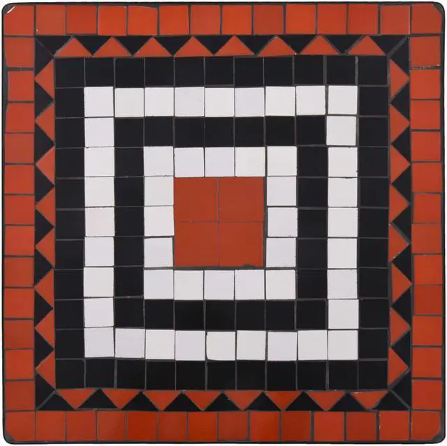 Alt view image 5 of 14 - vidaXL Mosaic Table Outdoor Side Table Garden Table Ceramic Terracotta and White