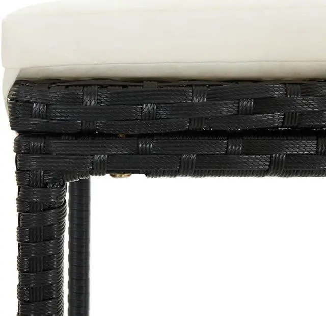 Alt view image 6 of 14 - vidaXL Bar Stools Counter Height Stool with Cushion 2 Pcs Gray Poly Rattan