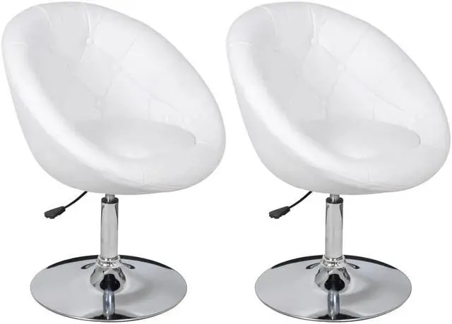 Alt view image 8 of 18 - vidaXL Bar Stools 2 pcs White Faux Leather