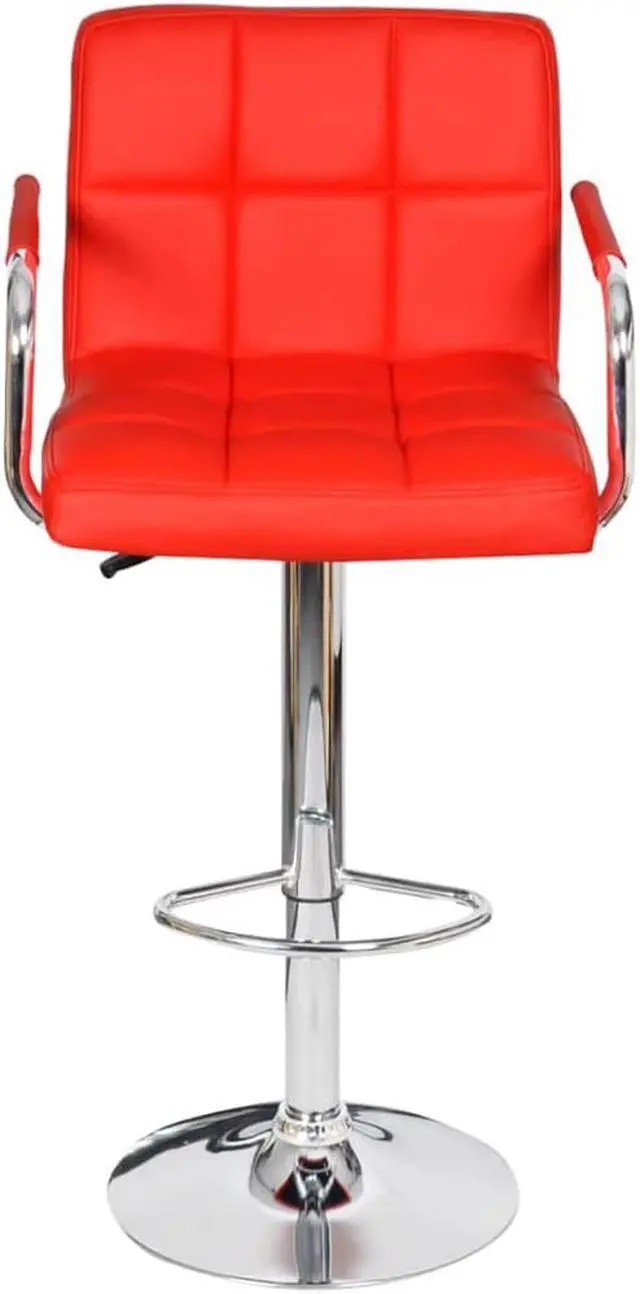 Alt view image 10 of 17 - vidaXL Bar Stools 2 pcs Red Faux Leather