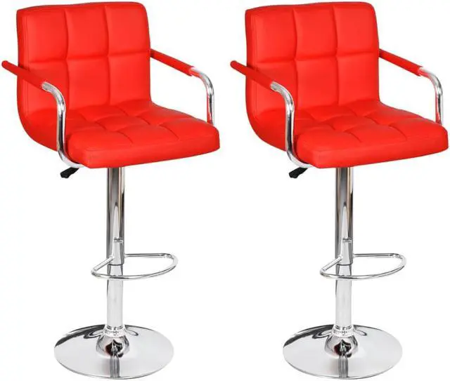 Alt view image 8 of 17 - vidaXL Bar Stools 2 pcs Red Faux Leather