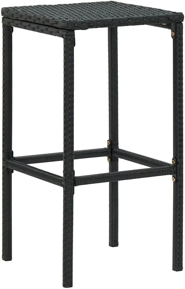 Alt view image 3 of 14 - vidaXL Bar Stools Counter Height Stool with Cushion 2 Pcs Gray Poly Rattan