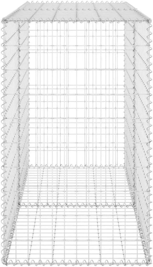 Alt view image 10 of 18 - vidaXL Gabion Wall with Covers Galvanized Steel 59.1" Gabion Basket Cage Fence