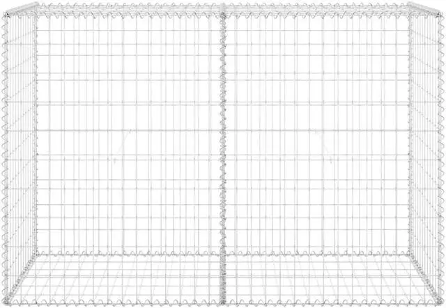 Alt view image 9 of 18 - vidaXL Gabion Wall with Covers Galvanized Steel 59.1" Gabion Basket Cage Fence