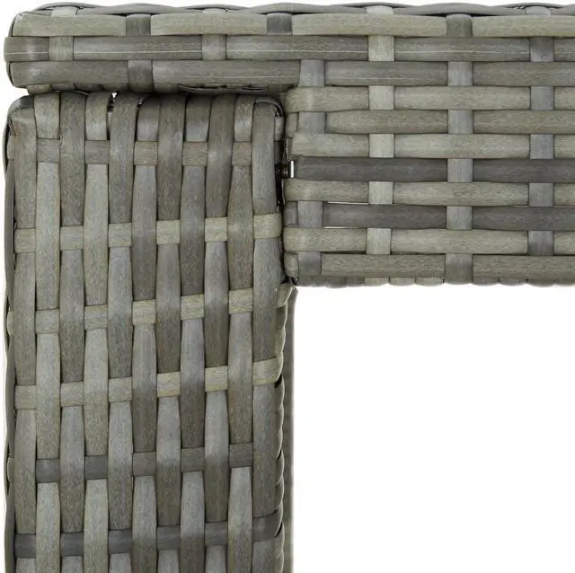 Alt view image 9 of 14 - vidaXL Patio Bar Table Outdoor Pub Table Bistro Counter Table PE Rattan Gray