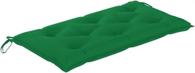 Alt view image 7 of 7 - vidaXL Outdoor Patio Bench Garden Bench with Green Cushion Solid Wood Teak