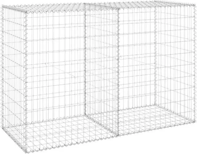 Alt view image 8 of 18 - vidaXL Gabion Wall with Covers Galvanized Steel 59.1" Gabion Basket Cage Fence