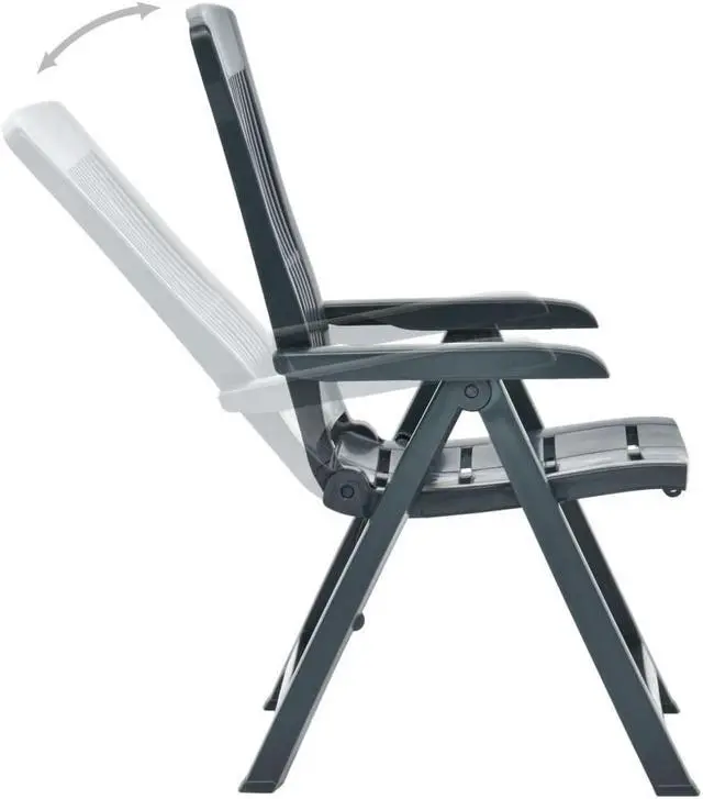 Alt view image 11 of 18 - vidaXL Outdoor Recliner Chairs 2 Pcs Reclining Chair with Armrest Plastic Green