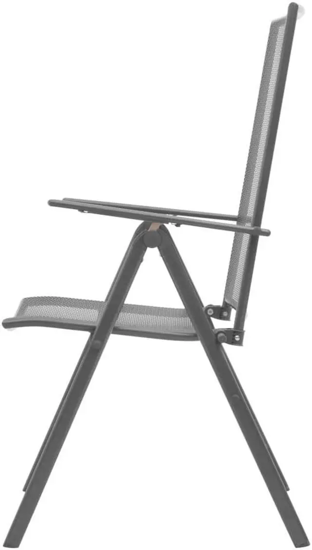 Alt view image 10 of 16 - vidaXL Stackable Patio Chairs 2 Pcs Stack Chair with Metal Frame Steel Gray