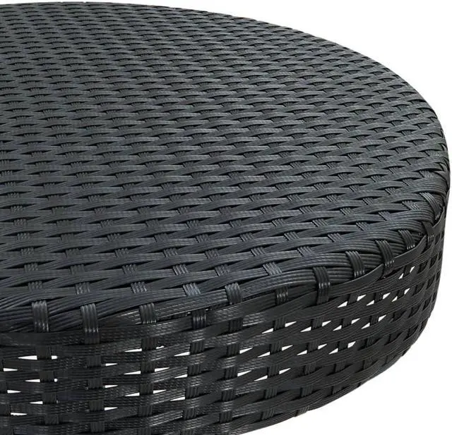 Alt view image 8 of 11 - vidaXL Patio Table Black 23.8" Poly Rattan Outdoor Garden Coffee Tea Table