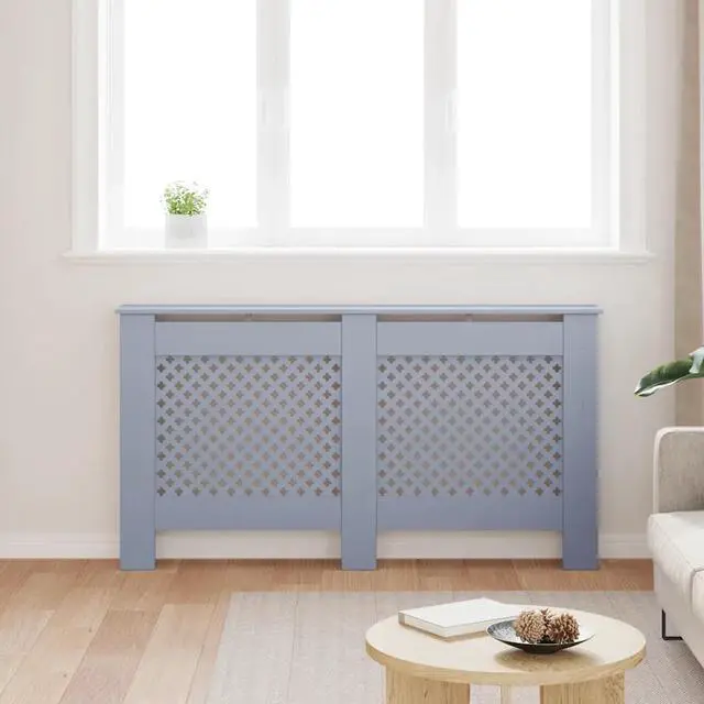 Alt view image 6 of 10 - vidaXL Radiator Cover Anthracite 59.8"x17.5"x31.9" MDF