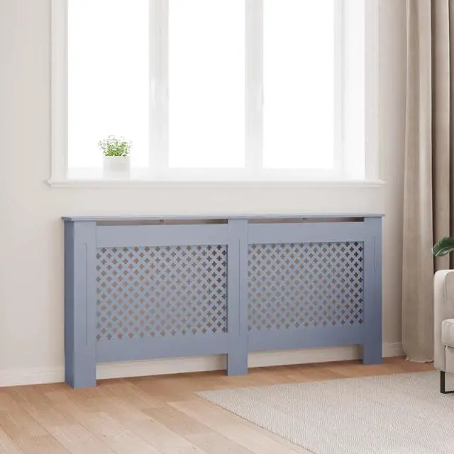 Alt view image 6 of 10 - vidaXL Radiator Cover Anthracite 67.7"x17.5"x31.9" MDF