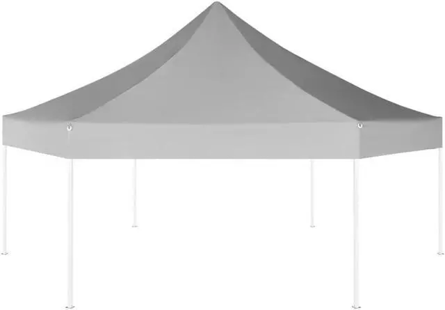 Alt view image 15 of 17 - vidaXL Gazebo Hexagonal Pop-Up Canopy Tent Outdoor Shelter Party Tent Gray