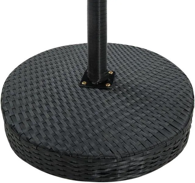 Alt view image 7 of 11 - vidaXL Patio Table Black 23.8" Poly Rattan Outdoor Garden Coffee Tea Table