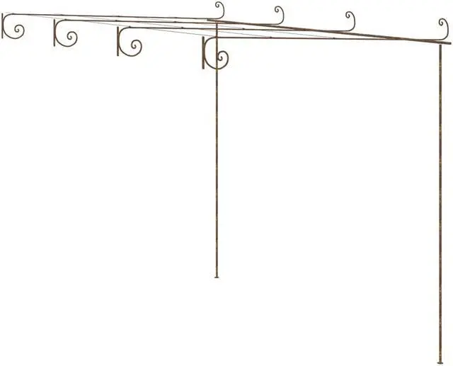 Alt view image 5 of 10 - vidaXL Garden Rose Arch Antique Brown 13.1'x9.8'x8.2' Iron