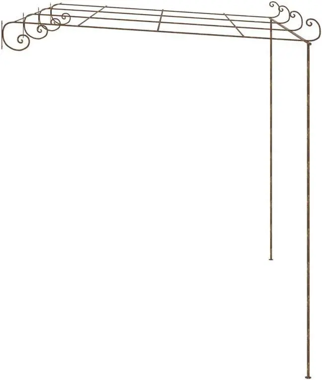 Alt view image 6 of 10 - vidaXL Garden Rose Arch Antique Brown 13.1'x9.8'x8.2' Iron