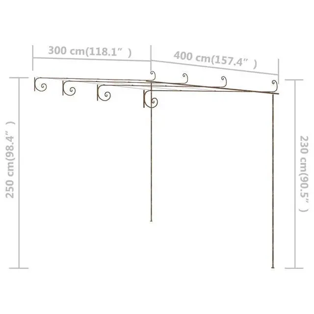 Alt view image 10 of 10 - vidaXL Garden Rose Arch Antique Brown 13.1'x9.8'x8.2' Iron