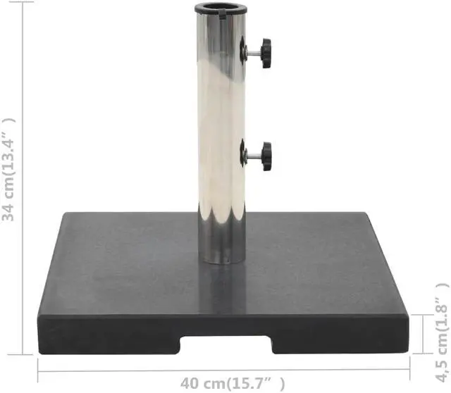 Alt view image 6 of 14 - vidaXL Umbrella Base Patio Parasol Stand for Poles of 1.5"/1.9" Granite 44.1 lb