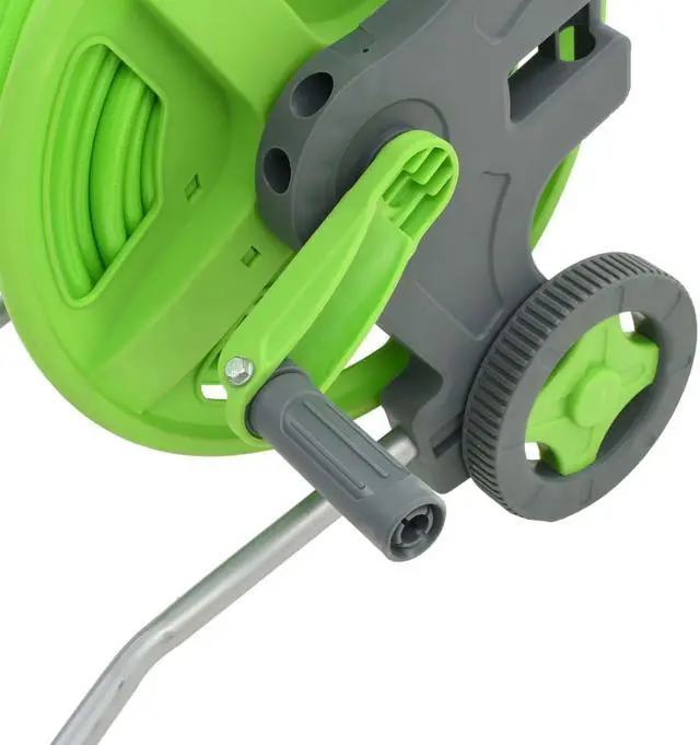 Alt view image 8 of 16 - vidaXL Water Hose Reel with Wheels 174.6'+6.6'