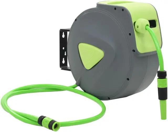 Alt view image 2 of 10 - vidaXL Automatic Retractable Water Hose Reel Wall Mounted 65.6'+6.6'