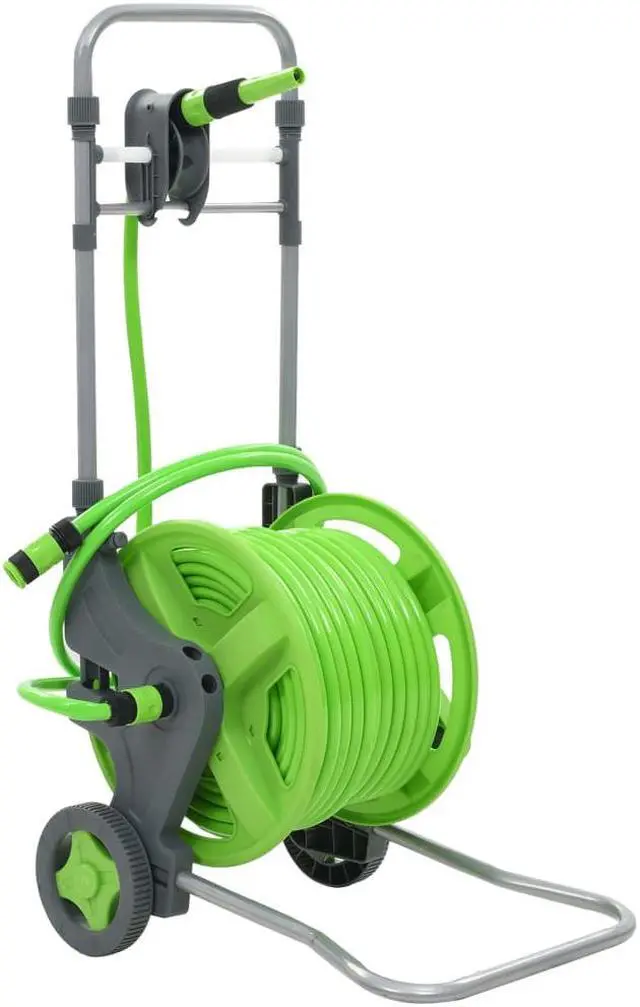 Alt view image 3 of 16 - vidaXL Water Hose Reel with Wheels 174.6'+6.6'