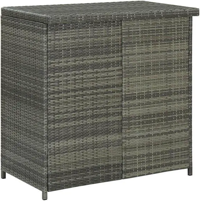 Alt view image 5 of 13 - vidaXL Bar Set 3 Piece High Top Counter Height Table Set Poly Rattan Gray