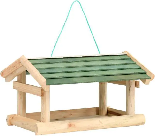 Alt view image 4 of 13 - vidaXL Bird Feeder Solid Wood 13.8"x11.6"x8.3"