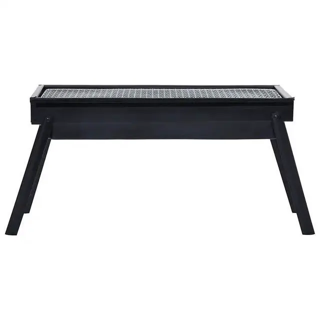 Alt view image 8 of 13 - vidaXL Portable Camping BBQ Grill Steel 23.6"x8.9"x13"