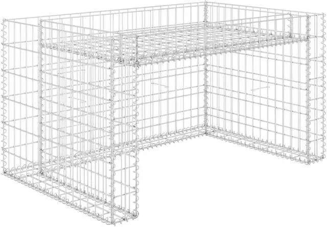 Alt view image 3 of 9 - vidaXL Lawn Mower Garage with Raised Bed 43.3"x31.5"x23.6" Steel Wire