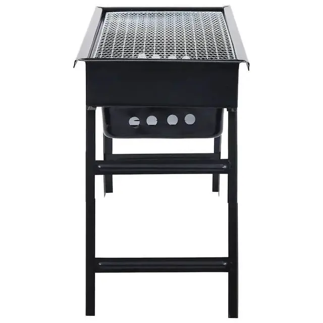 Alt view image 9 of 13 - vidaXL Portable Camping BBQ Grill Steel 23.6"x8.9"x13"