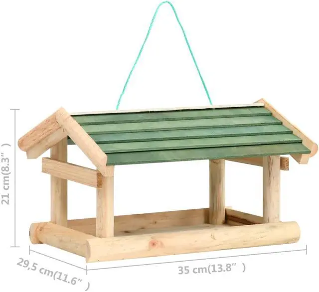 Alt view image 9 of 13 - vidaXL Bird Feeder Solid Wood 13.8"x11.6"x8.3"