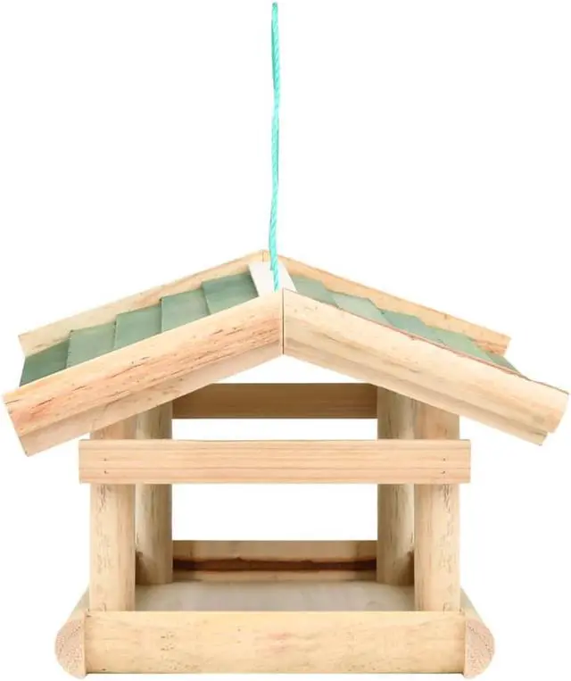 Alt view image 6 of 13 - vidaXL Bird Feeder Solid Wood 13.8"x11.6"x8.3"