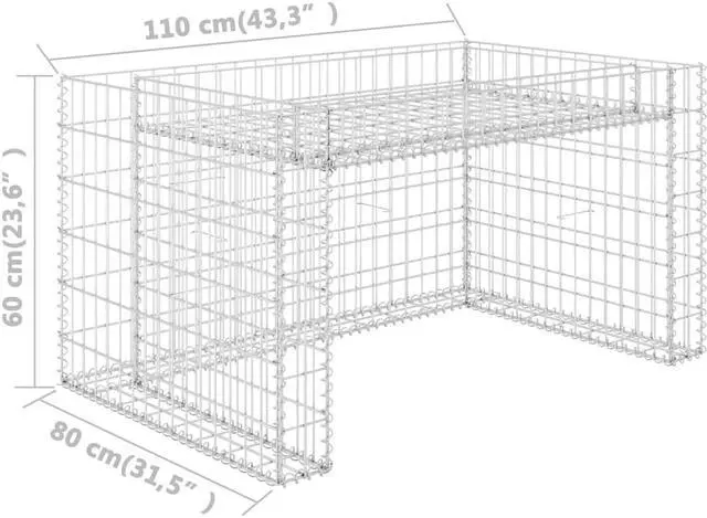 Alt view image 7 of 9 - vidaXL Lawn Mower Garage with Raised Bed 43.3"x31.5"x23.6" Steel Wire